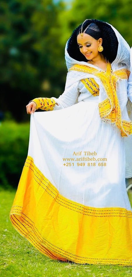Yellow Dress | Habesha Kemis | Ethiopian Eritrean Dress Yellow Dress | Habesha Kemis | Ethiopian Eritrean Dress