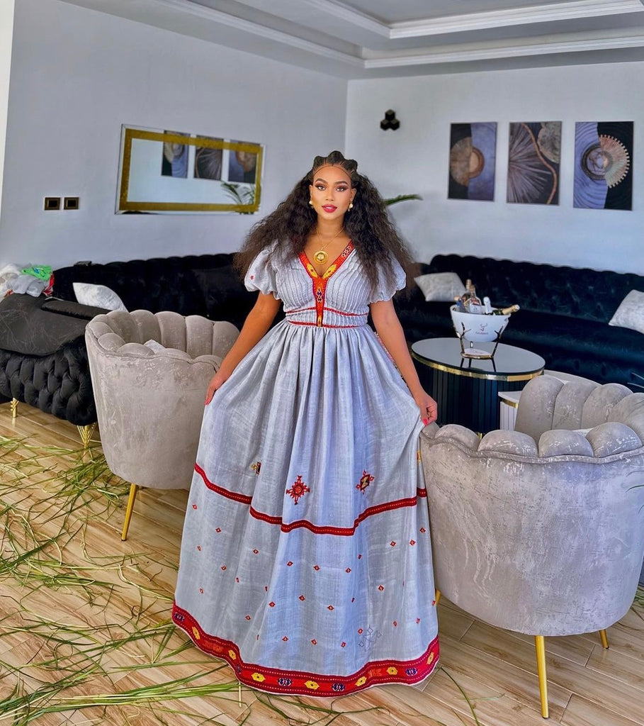 Simple Light Blue Habesha dress ArifTibeb Simple Light Blue Habesha dress ArifTibeb