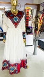 Red Blue White Diamond Design Ethiopian Eritrean Traditional Dress