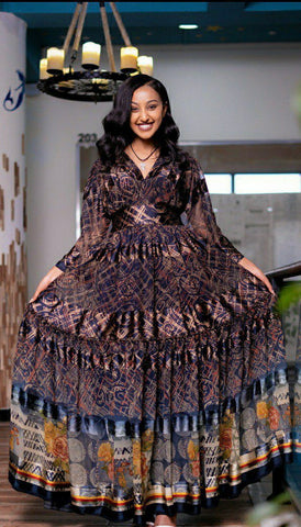 Arif Habesha Chiffon Dress