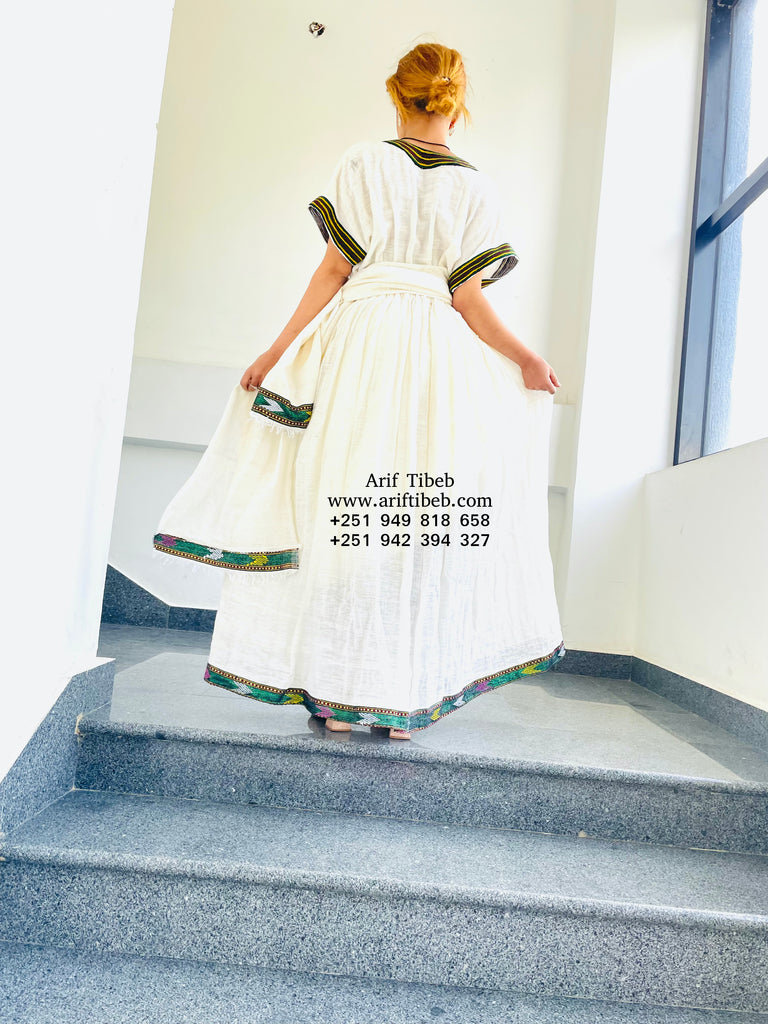 short ethiopian traditional dress Ethiopian Dress, Habesha Kemis, Traditional Women's Clothes, Short Length