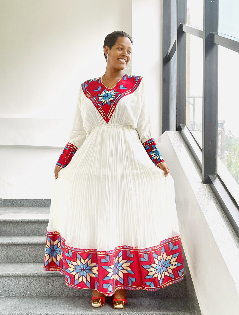 White sales ethiopian dress